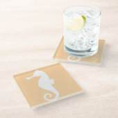 Perzik Zeepaard Glas Onderzetter (Schuin)