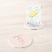 Perzik Zeepaardje Beter op Strand Zandsteen Onderzetter (Zijkant)