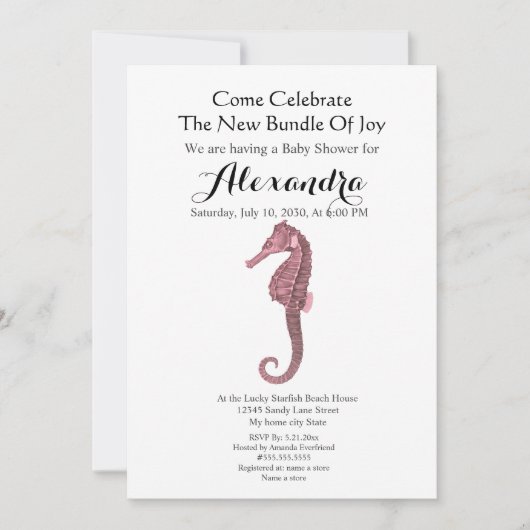 Perzik Zeepaardje Roze Meisje Bloemenkindercadeau (Voorkant)