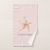 Perzik Zeester Beter op Strand Bad Handdoek (Handdoek)