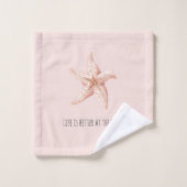 Perzik Zeester Beter op Strand Bad Handdoek (Wasdoekje)