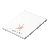 Perzik Zeester Beter op Strand Notitieblok (Linkerzijde)