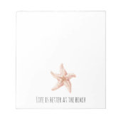 Perzik Zeester Beter op Strand Notitieblok (Voorkant)