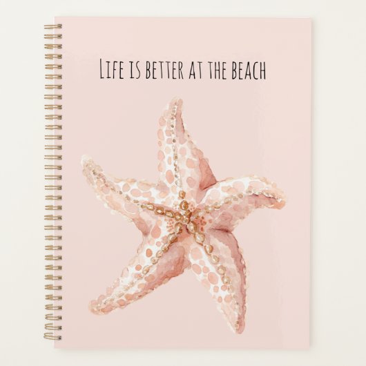 Perzik Zeester Beter op Strand Planner (Voorkant)