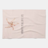 Perzik Zeester Beter op Strand Theedoek (Horizontaal)