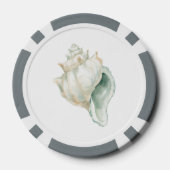 Perzik Zeester Munt Schelp Better op Strand Poker Chips (Achterkant)