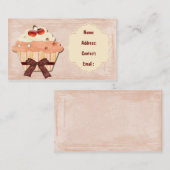 Perzik zoete cupcake visitekaartjes (Voorkant / Achterkant)