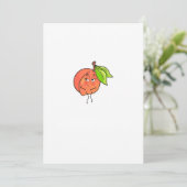 Perzik, zoete wangen, fruit thema kaart (Staand voorkant)