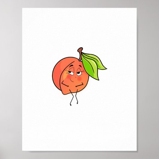 Perzik, zoete wangen, fruit thema poster (Voorkant)