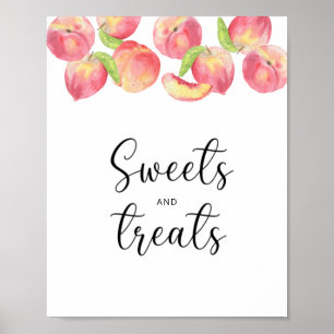 Perzik zoetigheden en traktaties baby shower poster
