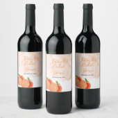 Perzik Zomer Bruiloft Wine Label Wijn Etiket (Flessen)