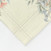 Perzik zonnebloem boeketten op gestippeld latwerk fleece deken (Hoek)