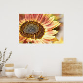 Perzik Zonnebloem Poster (Keuken)