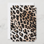 Perzik zwart crème luipaard bruiloft kaart (Achterkant)