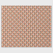 Perzik Zwart Wit Abstract Patroon. Cadeaupapier (Vlak)