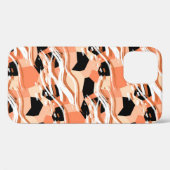 Perzik Zwart Wit Abstract Patroon. Case-Mate iPhone Case (Achterkant (horizontaal))