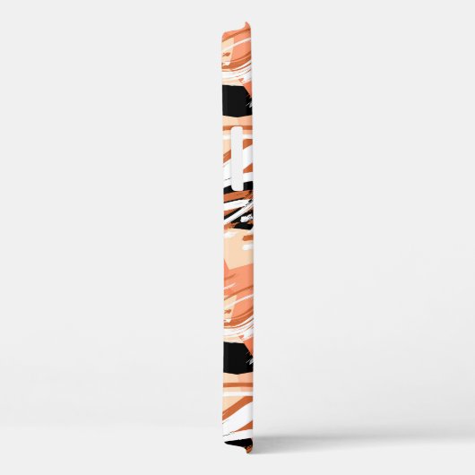 Perzik Zwart Wit Abstract Patroon. Case-Mate iPhone Case (Achterkant / Rechts)