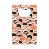 Perzik Zwart Wit Abstract Patroon. Creditkaart Flessenopener (Achterkant)