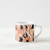 Perzik Zwart Wit Abstract Patroon. Espresso Kop (Rechts)