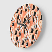 Perzik Zwart Wit Abstract Patroon. Grote Klok (Hoek)