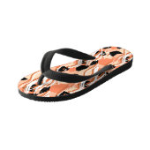 Perzik Zwart Wit Abstract Patroon. Kinder Teenslippers (Schuin)