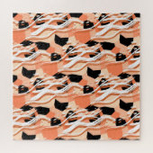 Perzik Zwart Wit Abstract Patroon. Legpuzzel (Horizontaal)