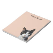 Perzik Zwart Wit Kitty Kat Notitieblok (Linkerzijde)