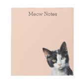 Perzik Zwart Wit Kitty Kat Notitieblok (Voorkant)