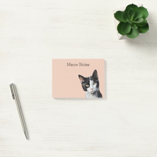Perzik Zwart Wit Kitty Kat Post-it® Notes (Kantoor)