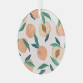 Perzikabrikoos: Tropisch naadloos patroon. Glas Ornament (Voorkant links)