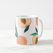 Perzikabrikoos: Tropisch naadloos patroon. Koffiemok (Voorkant rechts)