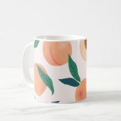 Perzikabrikoos: Tropisch naadloos patroon. Koffiemok (Voorkant links)