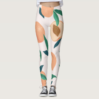 Perzikabrikoos: Tropisch naadloos patroon. Leggings