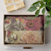 Perzikachtergrond en Oranje Floral achtergrond Tissuepapier (Geschenk)