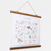 Perzikant Alfabet Nursery Decor Hangend Wandkleed (Gebogen)