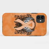 Perzikbewustmakingslint met ringen Case-Mate iPhone case (Achterkant (horizontaal))