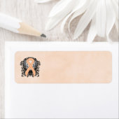 Perzikbewustmakingslint met ringen etiket (Insitu)