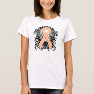 Perzikbewustmakingslint met ringen t-shirt
