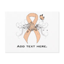 Perzikbewustmakingslint met vlinder