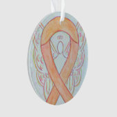 Perzikbewustzijn Ribbon Angel Gepersonaliseerd sie Ornament (voorkant)