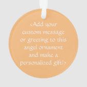 Perzikbewustzijn Ribbon Angel Gepersonaliseerd sie Ornament (achterkant)