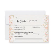 Perzikblaadje RSVP-kaart