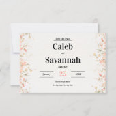 Perzikblaadje Save the Date Kaarten (Voorkant)