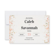 Perzikblaadje Save the Date Kaarten