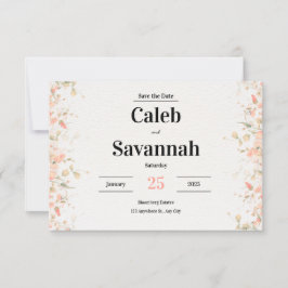 Perzikblaadje Save the Date Kaarten