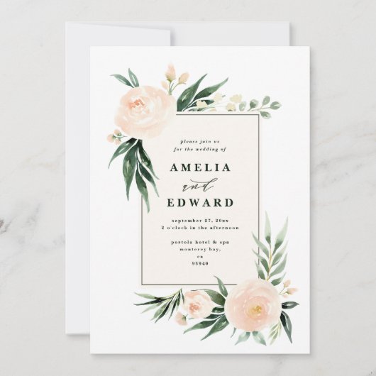 Perzikblad en crèmeblad voor waterverf + naaldhout (Voorkant)