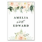 Perzikblad en crèmeblad voor waterverf + naaldhout kaart (Achterkant)