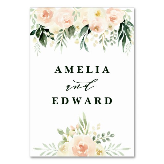 Perzikblad en crèmeblad voor waterverf + naaldhout kaart (Achterkant)