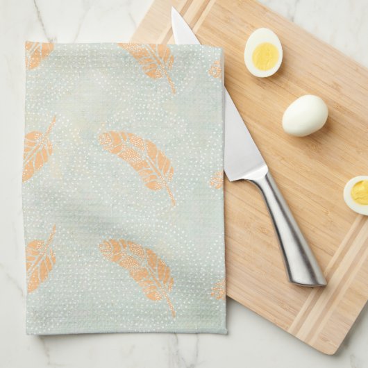 Perzikbladillustratie Theedoek (Quarter Fold)