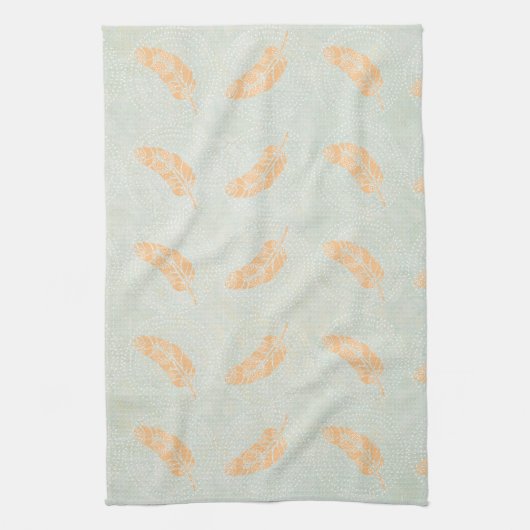 Perzikbladillustratie Theedoek (Verticaal)
